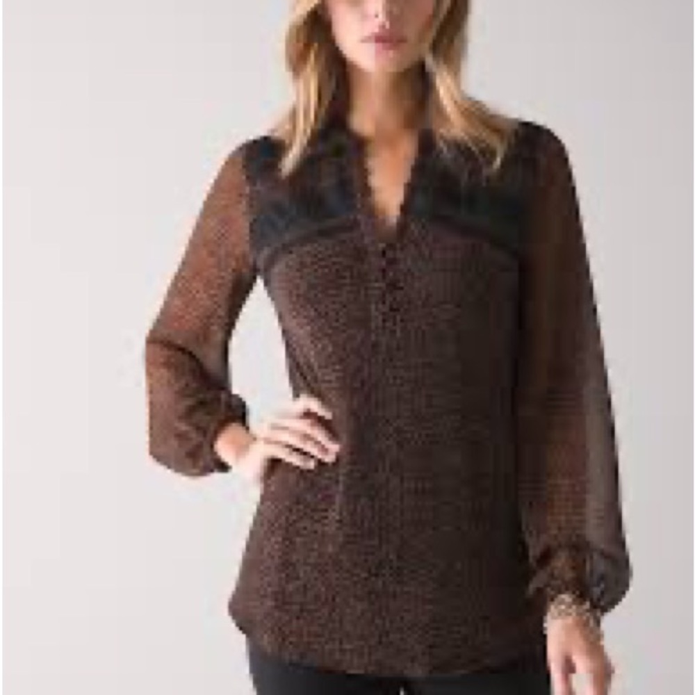 White House Black Market Long-Sleeve Matte Jersey Tunic, Size M